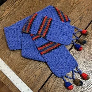 Peruvian hand knitted alpaca wool scarf